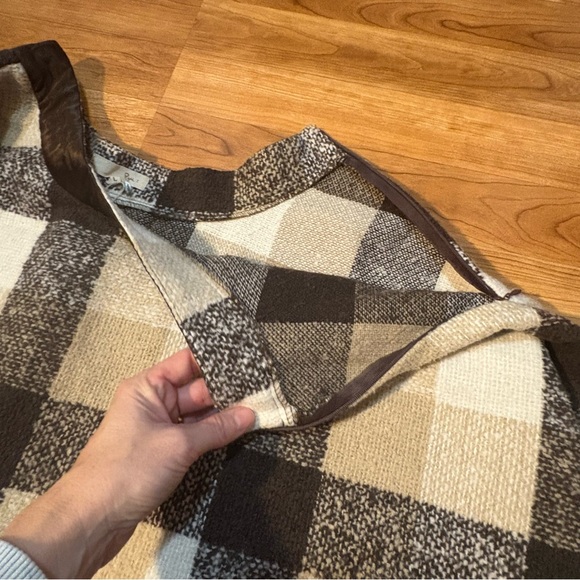 Ryu Anthropologie Plaid Skater Skirt in Brown and Cream Women’s Large - Picture 7 of 9